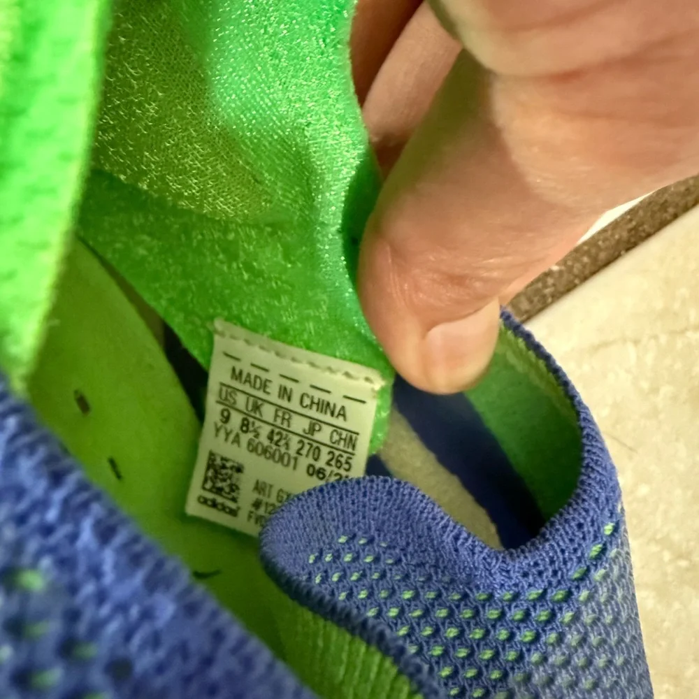 Adidas Blue and Green Soccer Cleats